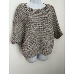 Women's Repeat Silver Edition Sweater Heathered  Beige Silver Short Sleeve Large